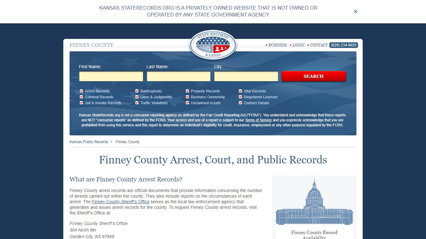 Finney County Arrest, Court, and Public Records